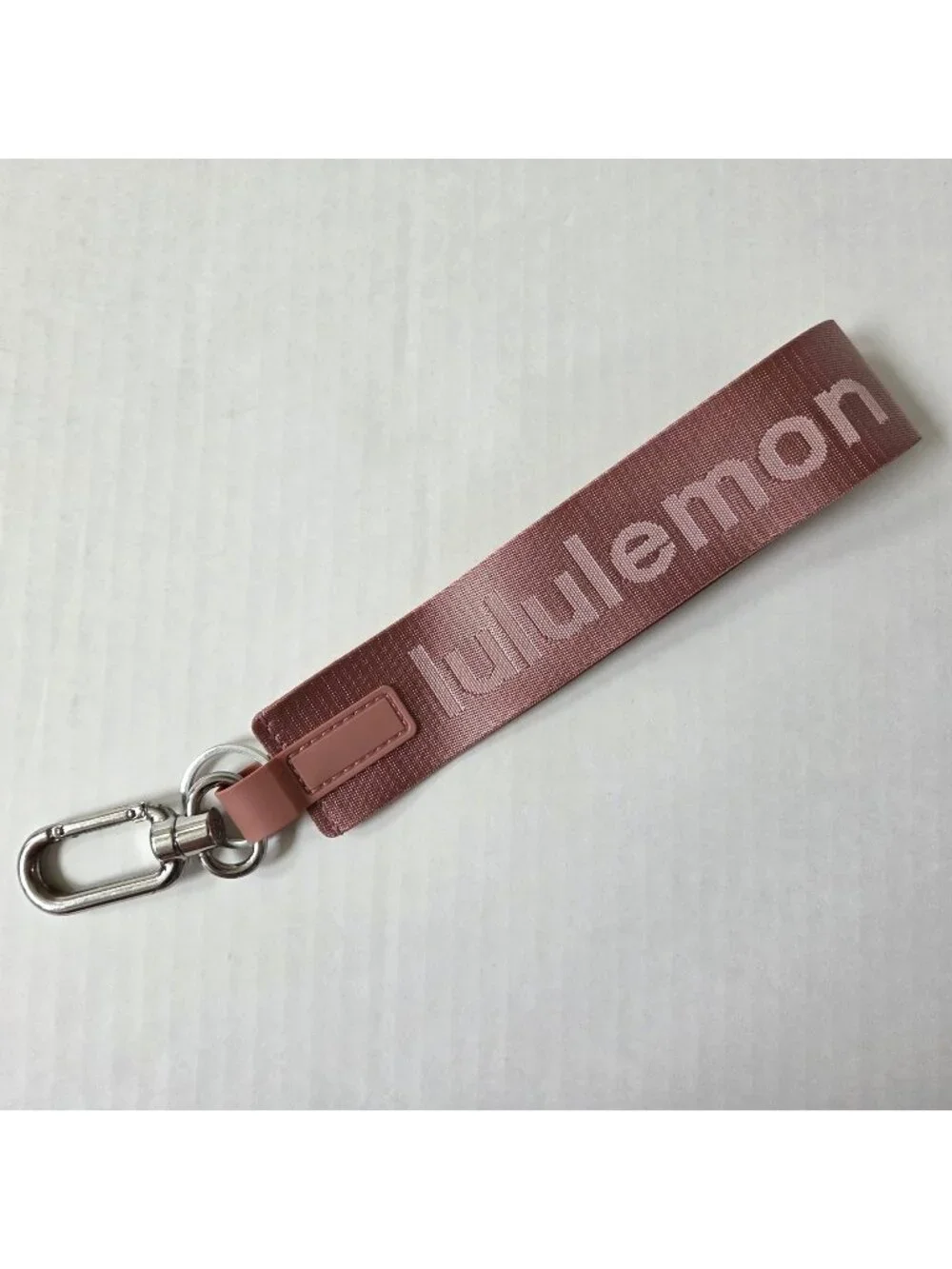 Lululemon Never Lost Keychain Pink Rose Silver Hardware 12